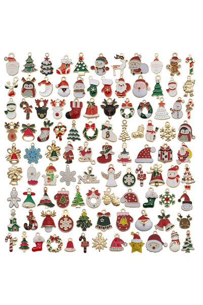 Choice HK741 Randomly Mix 20/40/100Pcs Enamel Christmas Charms Snowman Santa ...