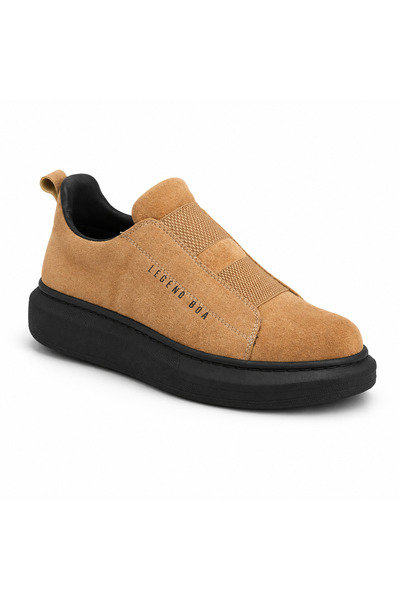 BESKAR Ba0307 Tan Leather Faux Leather Casual Men's Shoes – Soft Insole