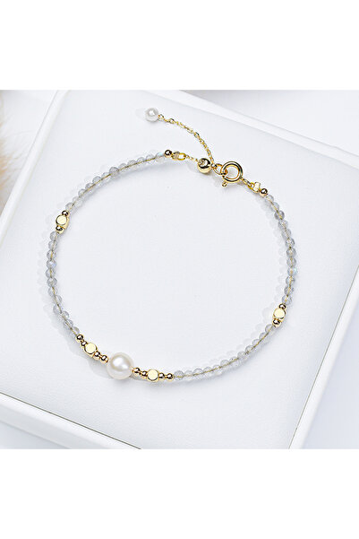 Choice 16-19cm Labradorite 2mm Tourmaline With 7mm Freshwater Pearl Bracelet ...