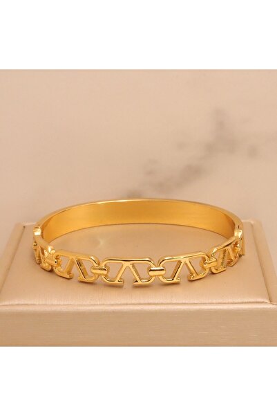 Choice 58-60mm Gold-color Stainless Steel Snap-on Bangles Women Gold Color Op...