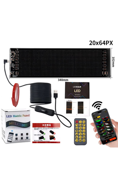 Choice1 20x64 LEDs USB 5V Bluetooth Truck Car Devil Eye LED Sign Scrolling Ad...