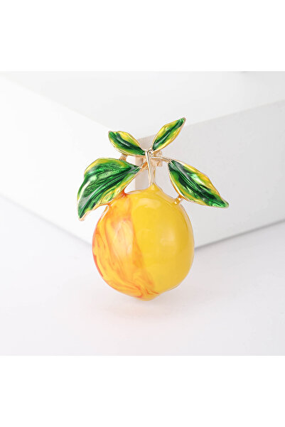 Choice دبابيس بروش على شكل ليمون من المينا بتصميم Yellow1886 للنساء، مزينة بأ...