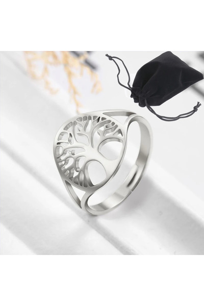 Choice resizable Steel Color Skyrim Tree of Life Ring Stainless Steel Gold Co...