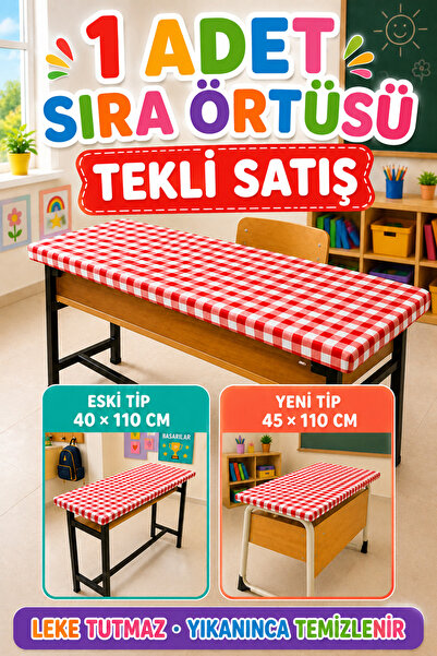 Soft Kare 1 Ελαστικό Σχολικό Κάλυμμα Τραπεζιού – 40x110 cm – Κάλυμμα Τραπεζιο...