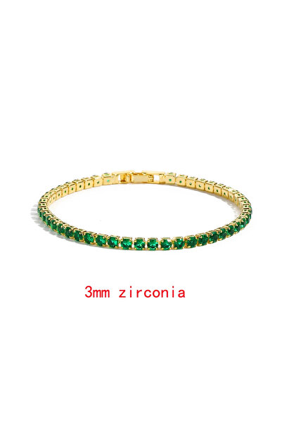 Choice gold F Luxury Emerald Cubic Zirconia CZ Tennis Bracelets for Women 18K...
