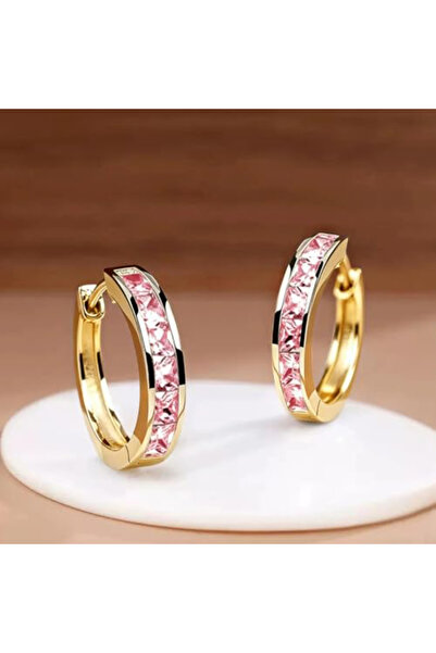 Choice9 E6097 Huitan Classic Design Women Hoop Earrings Full with Princess Sq...