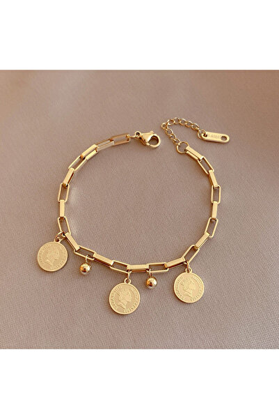 Choice B479 Golden Round Brand Stainless Steel Hip Hop Portrait Bracelet Inte...