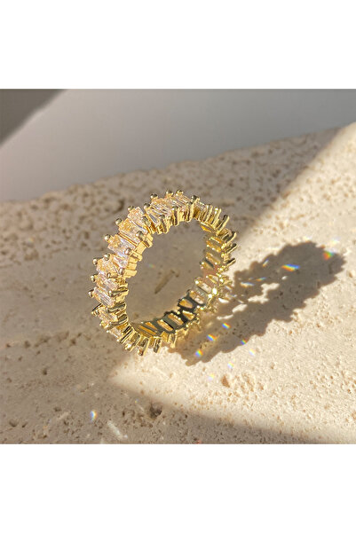Choice 6 Gold Color A ZAKOL Classic Baguette Cubic Zirconia Engagement Rings ...