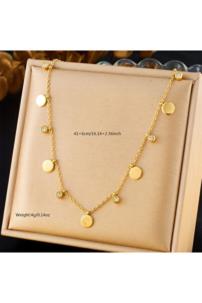 Choice N3078 White Zircon Inlay Beads Elegant Double-Layer Necklace Lady 316L...