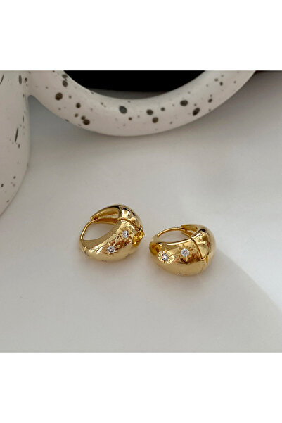 Choice A Stainless Steel Smooth Star Zircon Hoop Earrings for Women Girls Met...