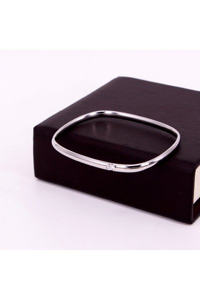 Choice Sliver Color ZAKOL 1Pcs Slim Stainless Steel Square Bracelet With Sing...