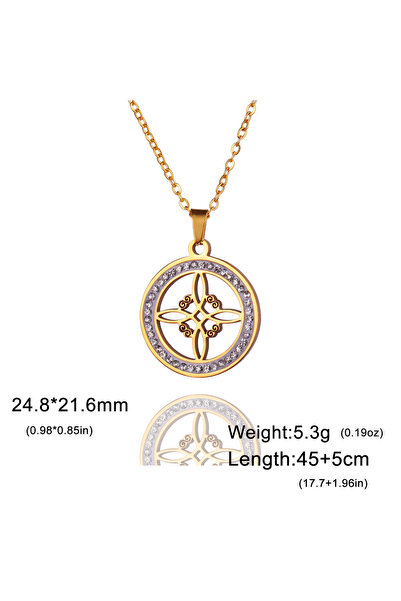 Choice 45-50CM Style A Gold Ladies' Transparent Haoshi Round Pendant Necklace...