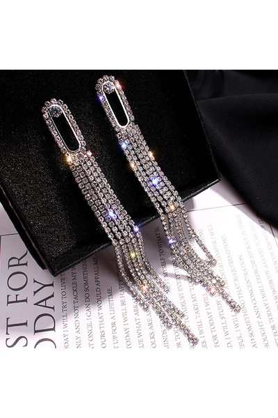 RINHOO FRIENDSHIP ER21Y0717-2 Fashion Shiny Long Tassel Drop Earrings for Wom...