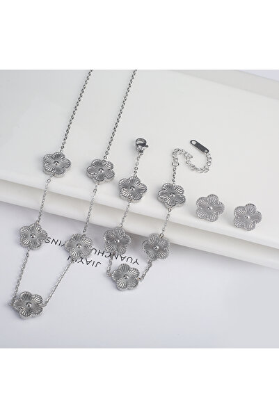 Choice6 Jewelry Set 2 3Pcs/Set Stainless Steel Reversible Metal Laser Bracele...