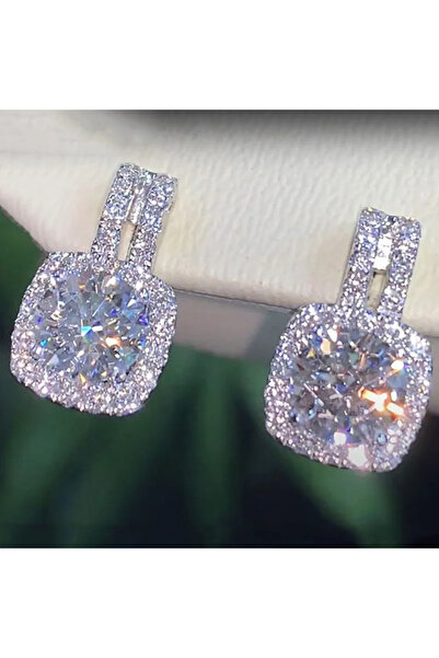 Choice E1278 Huitan Fashion Silver Color CZ Stud Earrings for Women Bling Bli...