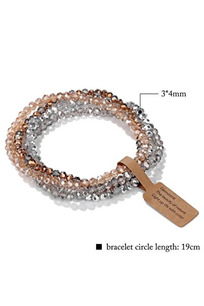 Choice ASL70055D 4 Pieces Set Faceted Glass Beads Stretch Bracelet AB Effecte...