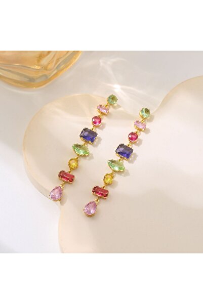 choice2 Gold Earring Luxury Colourful Crystal Zircon Necklace for Women Fashi...