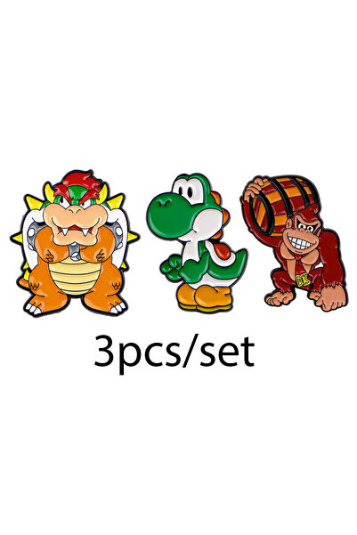 Choice Bandai 3pcs 3pcs Game Figure Enamel Pin Cartoon Dinosaur Brooch For Co...