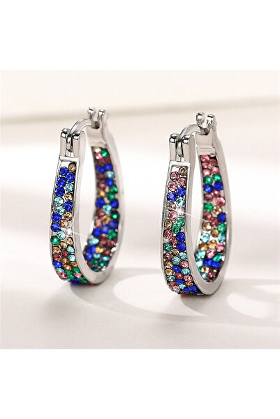Choice E302 Huitan Colorful CZ Hoop Earrings Women Fashion Ear Hoop Accessori...