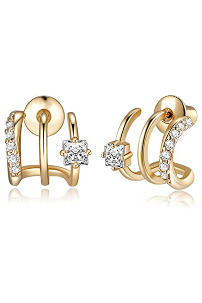 Choice E2398 Huitan Newest Claw Design Stud Earrings Women Paved Princess Squ...