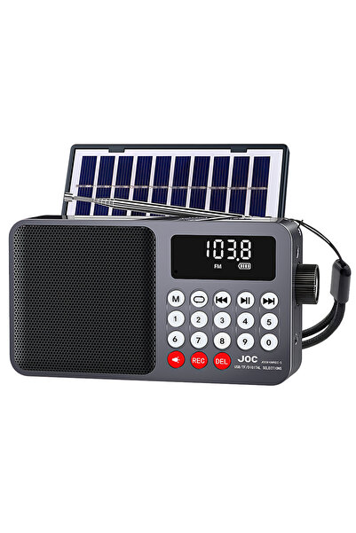 Choice1 6108Grey Solar Portable FM Radio Rechargeable Bluetooth Speaker USB T...
