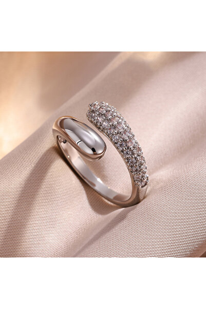 Choice White Ring ZAKOL 3Pcs/Set Micro-inlaid Zircon Water Drop Open Bracelet...