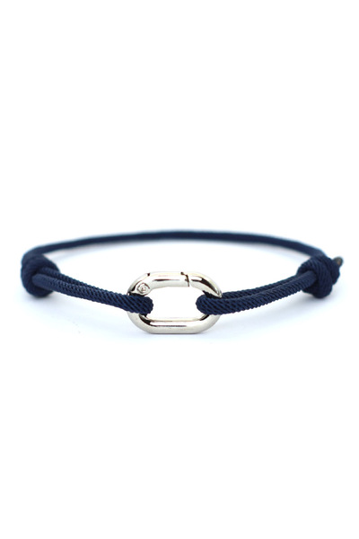 Choice Navy Minimalist Milan Rope Bracelet Men Women Silding Adjustable Silve...