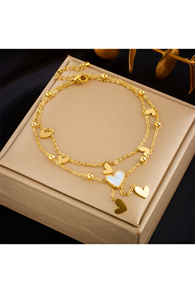 Choice B903 DIEYURO 316L Stainless Steel Heart Love Anklets For Women Girl Ne...