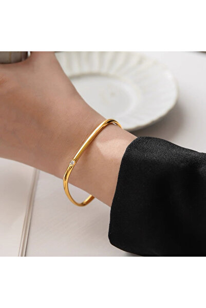 Choice Gold Color ZAKOL 1Pcs Slim Stainless Steel Square Bracelet With Single...