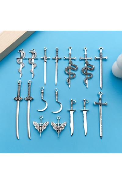 Choice Mix style-16pcs 16/20pcs Vintage Style Mixed DIY Alloy Creative Sword ...