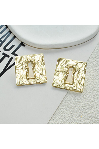 choice2 Mat Neo Gothic Metal Alloy Gold-plated Key Hole Square Dangle Earring...