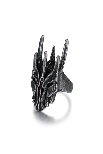 Choice 12 Style A Vintage Black Helm of Sauron Ring For Men Women 316L Stainl...