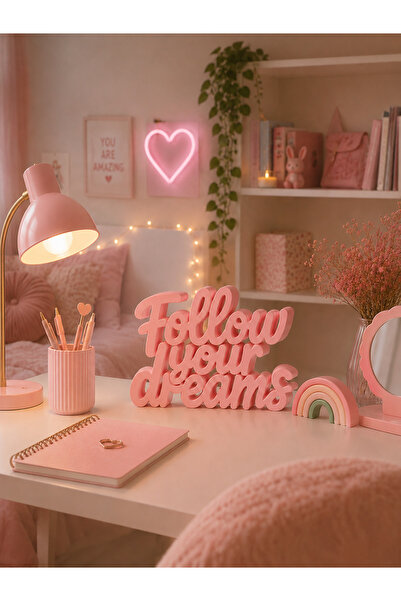 triora Follow Your Dreams Dekoratif Yazı Objesi – 3D Baskı Motivasyon Panosu ...