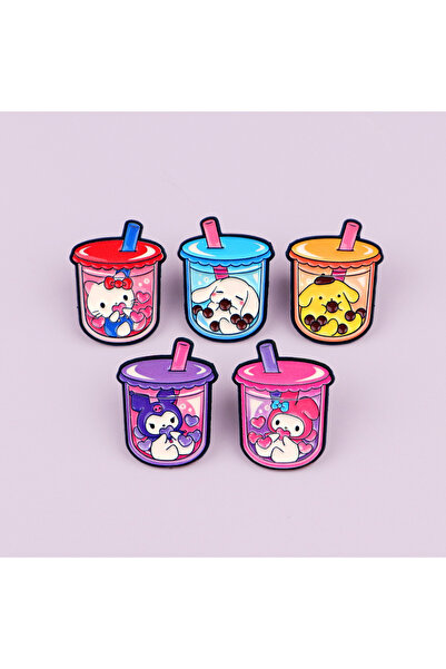 Choice 5pcs 5pcs/set Cute Tea Enamel Pin Set Cartoon Anime Brooch For Coat Wo...