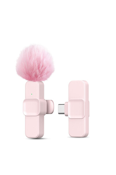 choice2 1mic for Type-C New Pink K10 Wireless Lavalier Microphone Plug and Pl...