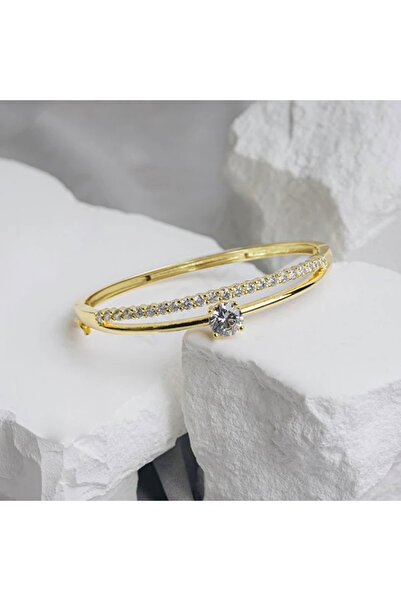 Choice XL1470 Huitan Novel Stylish Bangle Women Unique Double Lines Dazzling ...