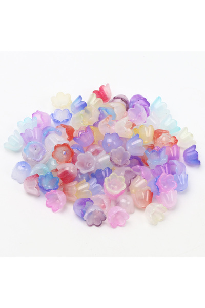 Choice 100pcs 11 100pcs 7x10mm Colorful Flower Acrylic Beads Charms Bead Caps...