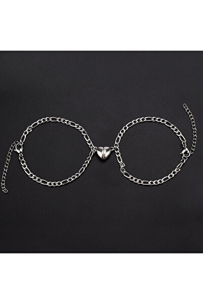Choice silver color Stainless Steel Heart Magnetic Bracelet for Women Couple ...