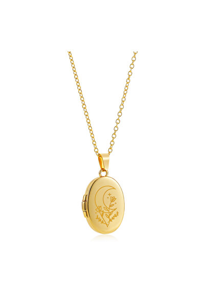Choice 11977-3 Vintage Moon Sun Evil Eyes Photo Frame Locket Necklace for Wom...