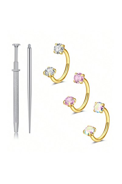 Choice1 حلقات أنف حلزونية وشكل C مقاس 16G 1.2x8mm، حلقات أنف على شكل حدوة حصا...