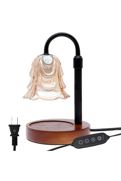 Choice US Plug Warm light Flower Candle Warmer Lamp with Timer 4 Speed Dimmab...
