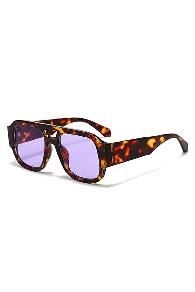 Choice10 demi purple 1/4 Sets Retro Large Frame Double Bridges Square Sun Gla...