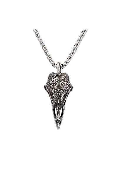 Choice 60cm Chain Retro Nordic Odin Crow Skull Pendant for Men Women Gothic 3...