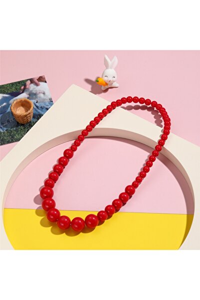 Choice red Fashion lovely elegant round seven color resin imitation pearl bea...