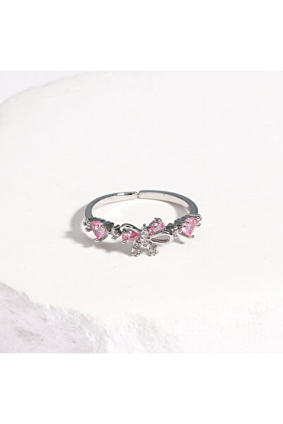 Choice silver color New Fashion Bowknot Cute Pink Heart Zircon Knot Bow Openi...