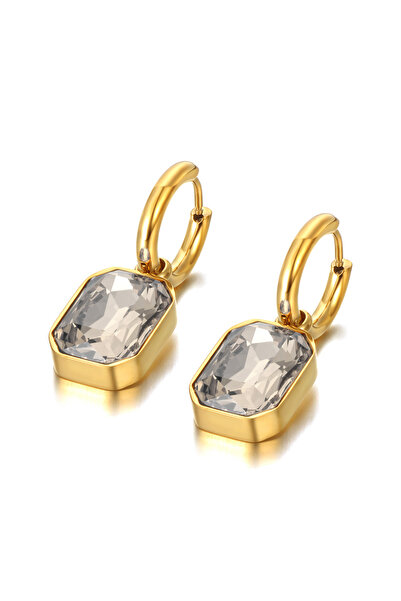 Choice E22115G-Gray Lokaer Stainless Steel Geometric Square Hoop Earrings Spa...