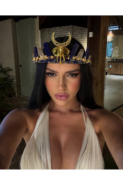 MEDUSA Sapphire Lapis Lazuli Taç ( after party, saç aksesuarı, mezuniyet)