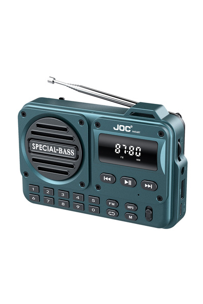Choice راديو FM محمول أزرق مع بطارية قابلة لإعادة الشحن ومشغل موسيقى MP3 ومنف...