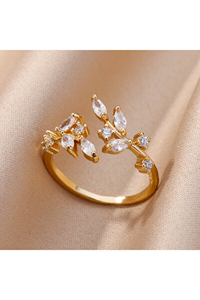 choice2 resizable JZ4406G Colorful Cubic Zircon Ring for Women Stainless Stee...