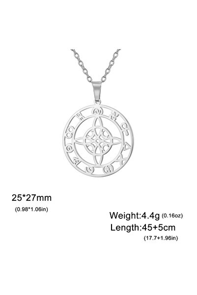 Choice 45-50cm Steel color Moon Witch Knot Round Pendant Necklace for Women a...